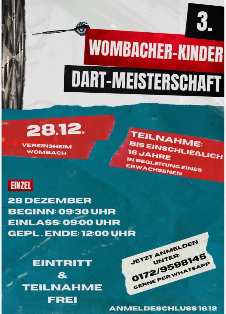 3. Internationale Wombacher Kinder-Dart-Dorfweltmeisterschaft